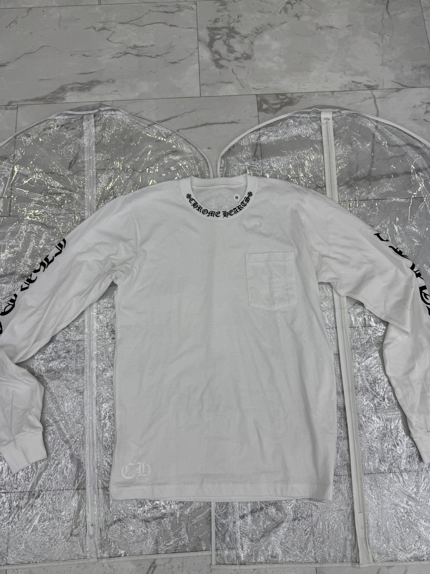 Tee Chrome Hearts Long Sleeve White