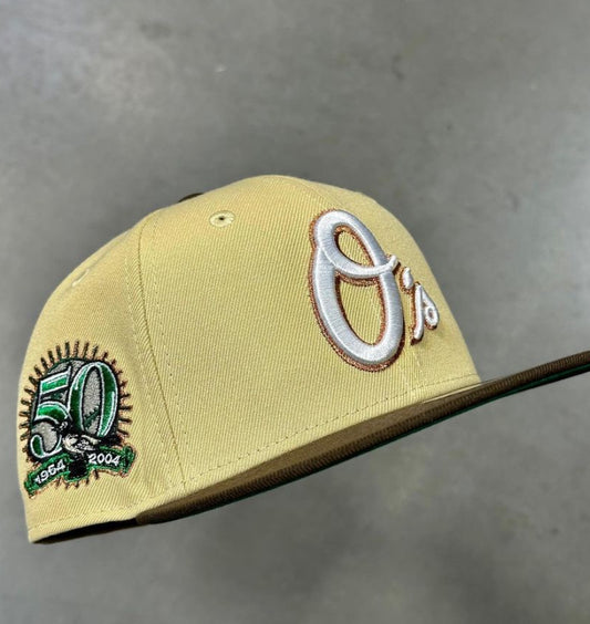 Gorra 5950 Baltimore Orioles 50th Anniversary Vegas Gold/Brown