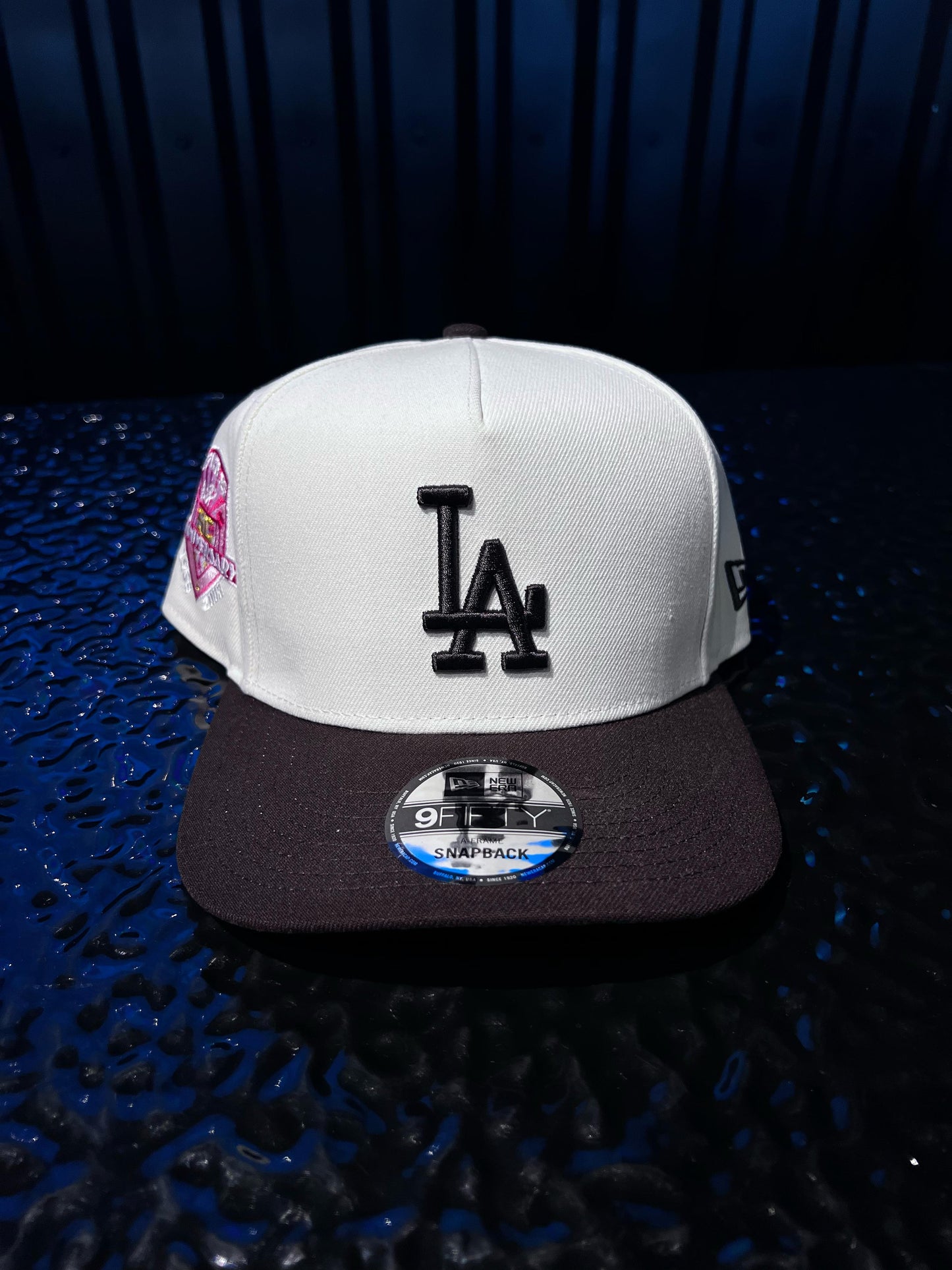 GORRA NEW ERA DODGERS 50TH PINK BEIGE BROWN SNAPBACK
