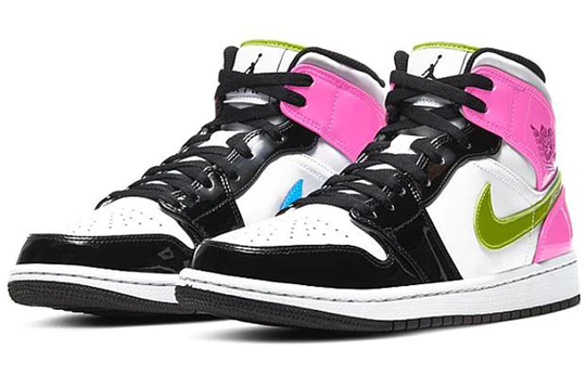 Air Jordan 1 Mid White Black Cyber Pink