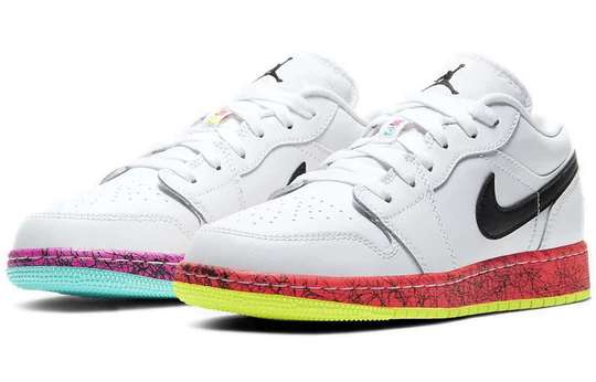 Air Jordan 1 Low Multi-Color Midsoles White (GS)
