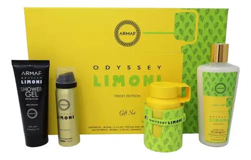 Set Armaf Odyssey Limoni Fresh 4 Pzs – EDP 100ML + Body Spray 50ML + Gel de Ducha 100ML + Shampoo 250ML