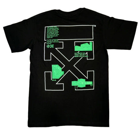 OFF WHITE ARCH SHAPES BLACK/GREEN T-SHIRT