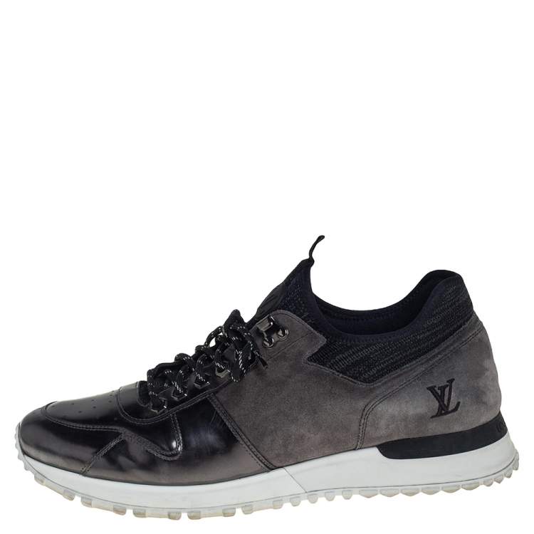 Louis Vuitton Black/Grey Patent Leather And Suede Runner Sneakers