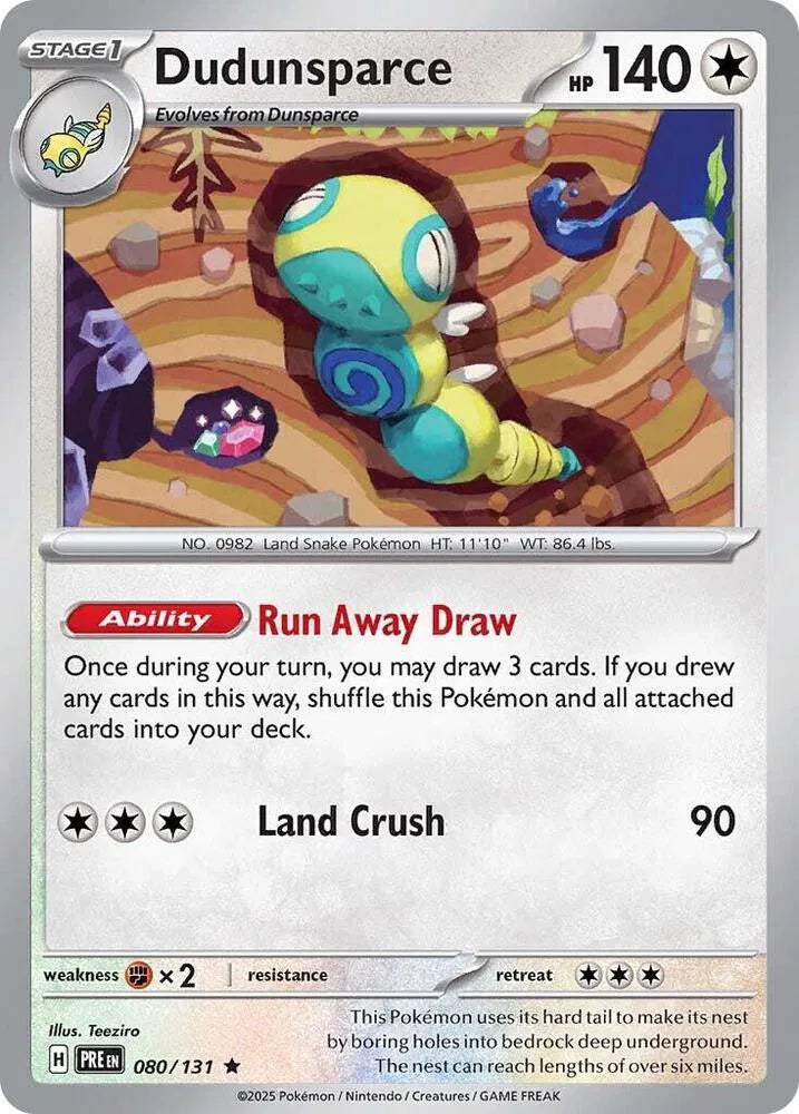 Carta Pokémon Dudunsparce 080/131 Prismatic Evolutions