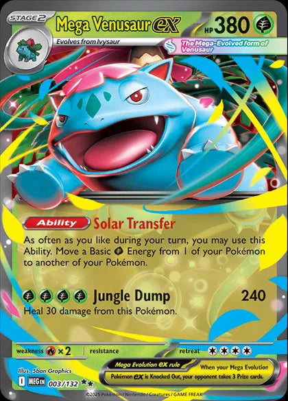 Carta Pokémon Mega Venusaur ex 003/132 Mega Evolution