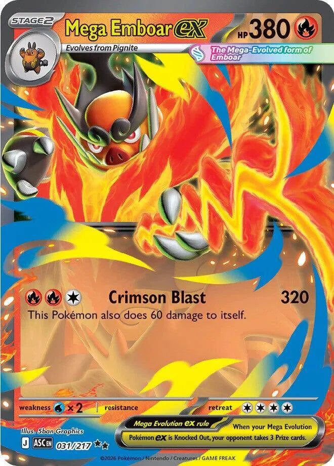 Carta Pokémon Mega Emboar ex 031/217 Ascended Heroes