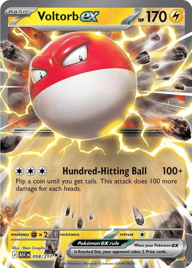 Carta Pokémon Voltorb ex 058/217 Ascended Heroes