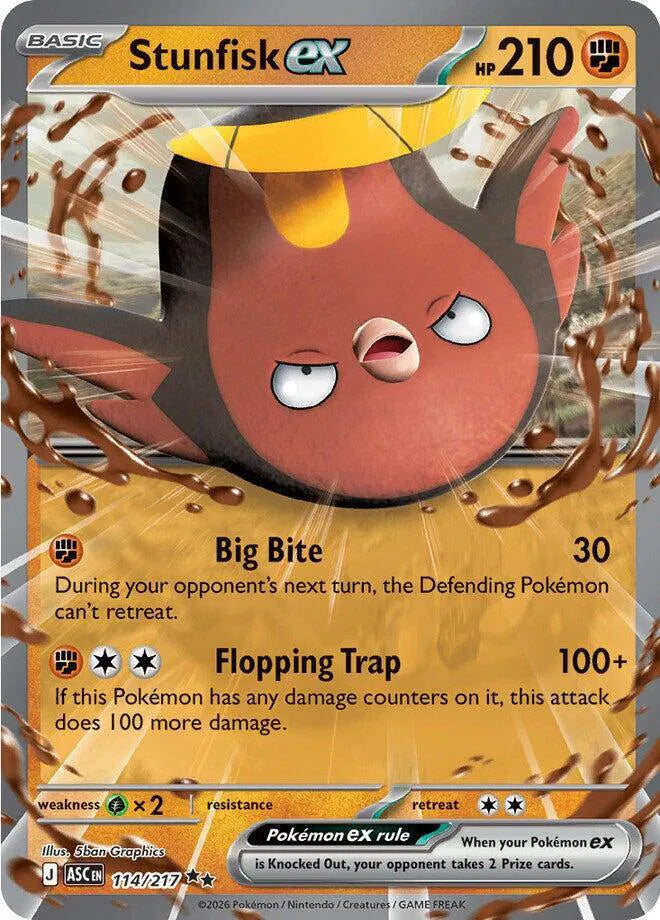 Carta Pokémon Stunfisk ex 114/217 Ascended Heroes