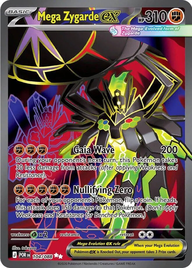 Carta Pokémon Mega Zygarde ex 104/088 Perfect Order