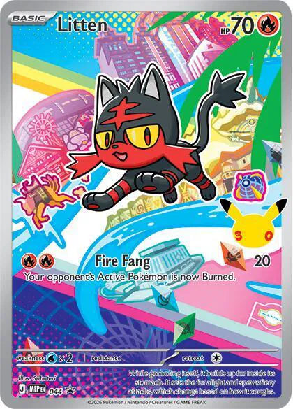 Carta Pokémon Litten 044 Mega Evolution Promos