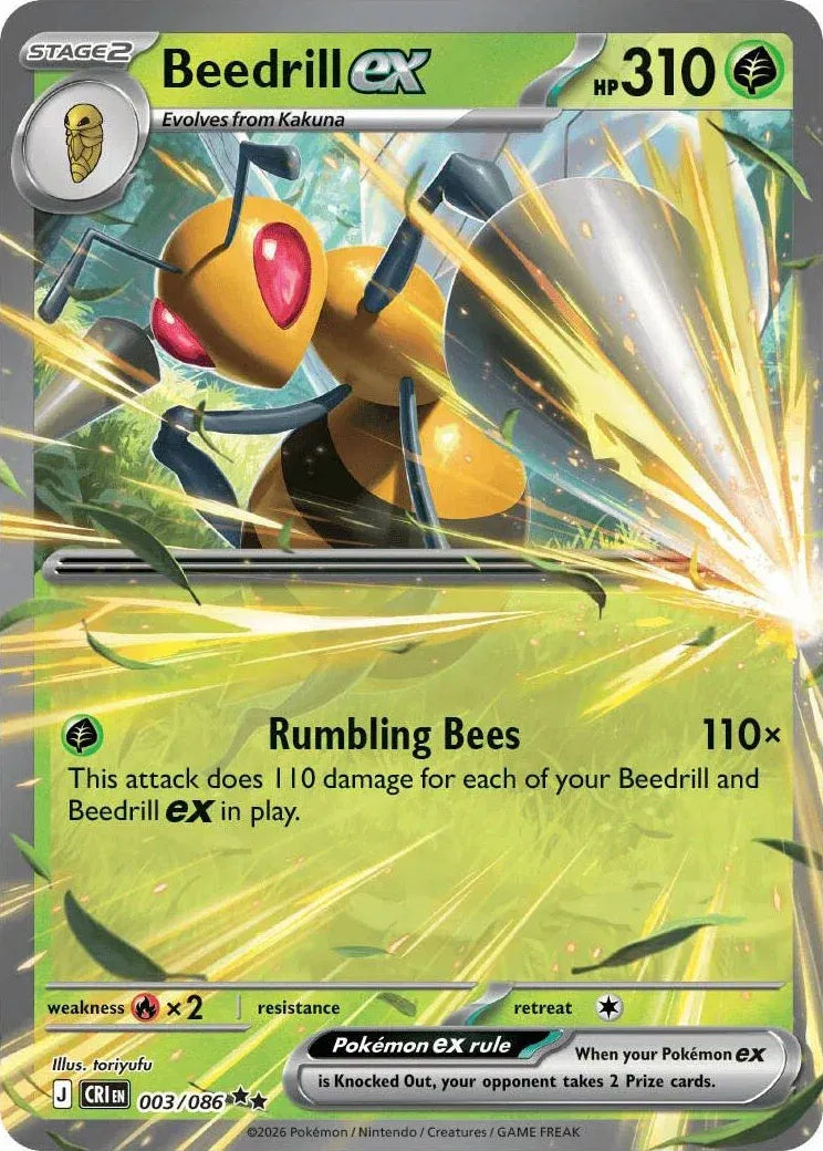 Carta Pokémon Beedrill ex 003/086 Chaos Rising