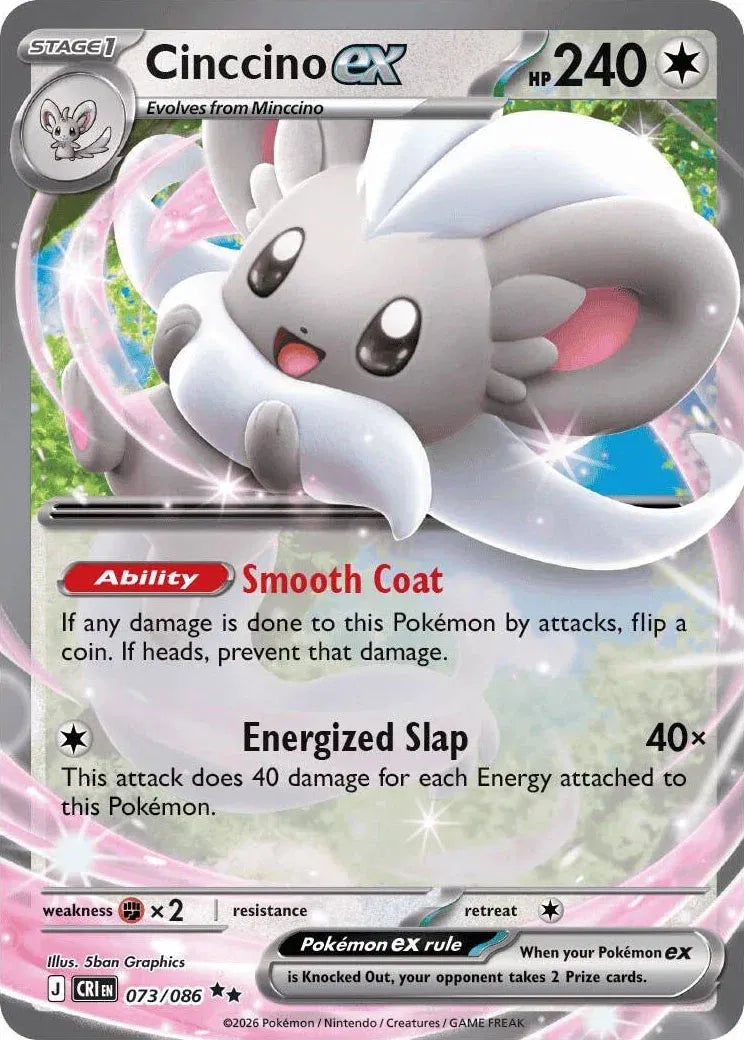 Carta Pokémon Cinccino ex 073/086 Chaos Rising