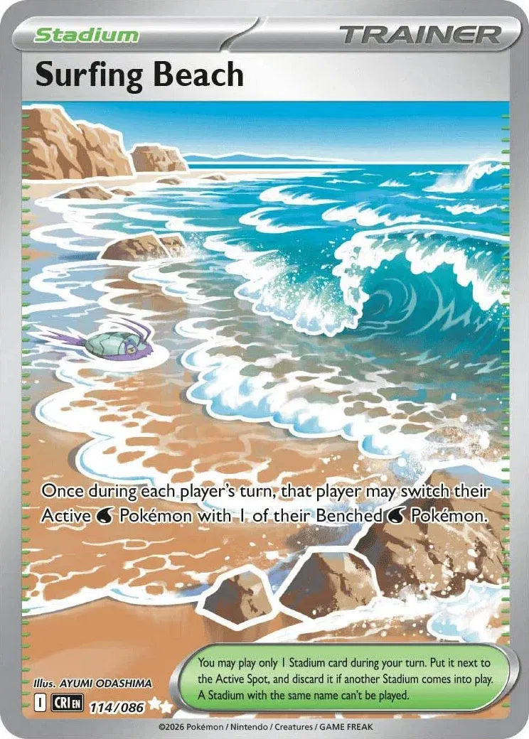 Carta Pokémon Surfing Beach 114/086 Chaos Rising