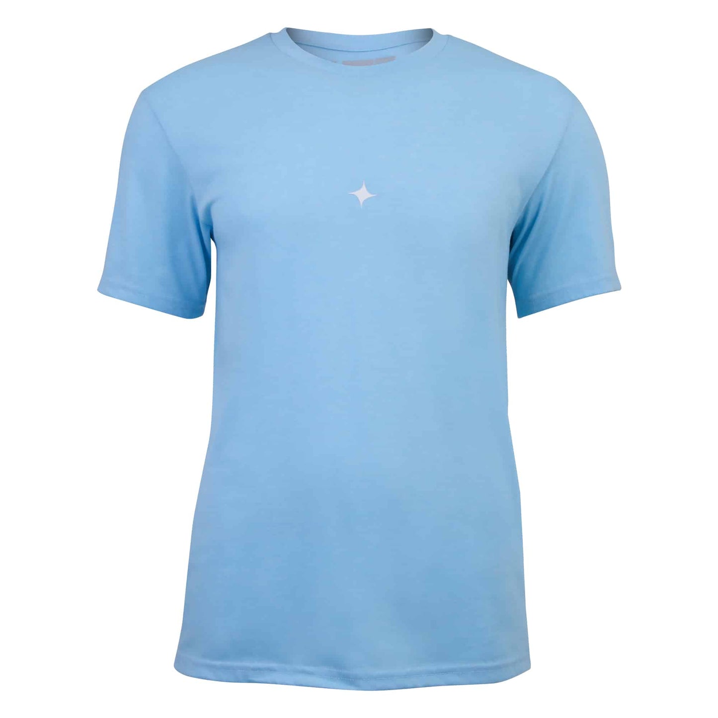 Camiseta Maja Jaspeada Azul Emblema - Manga Corta