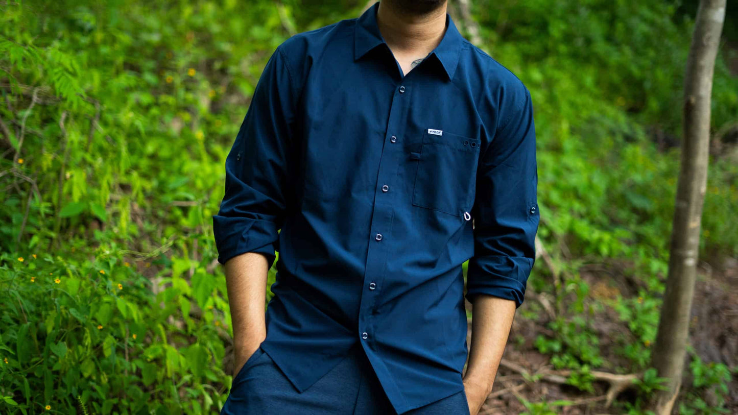 Camisa Maja Paseo Azul Marino - Manga Larga