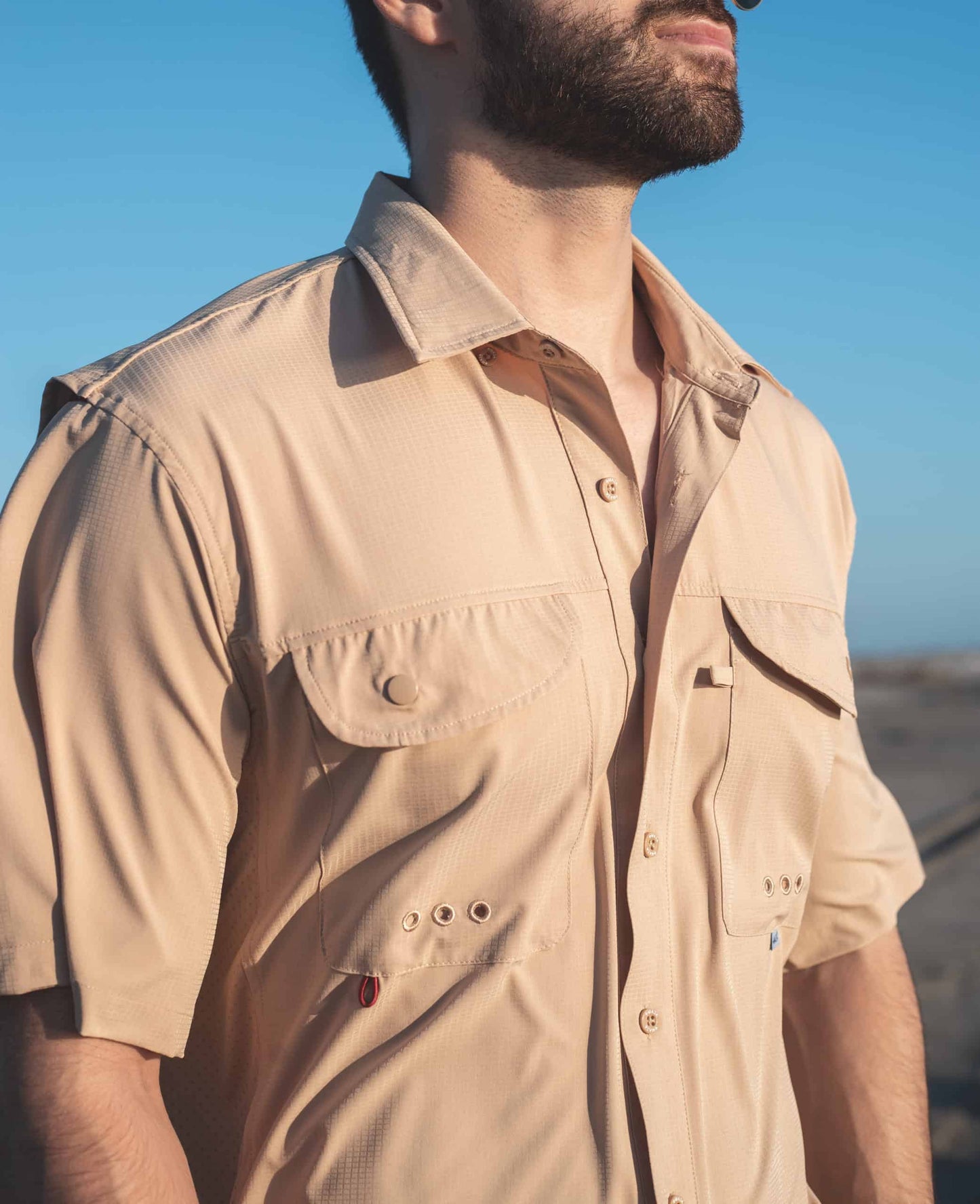 Camisa Maja Outdoor Signature Khaki - Manga Corta