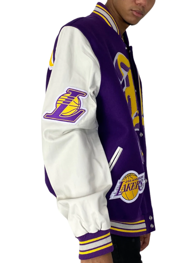 LA LAKERS WOOL & LEATHER VARSITY JACKET – Jeff Hamilton Shop