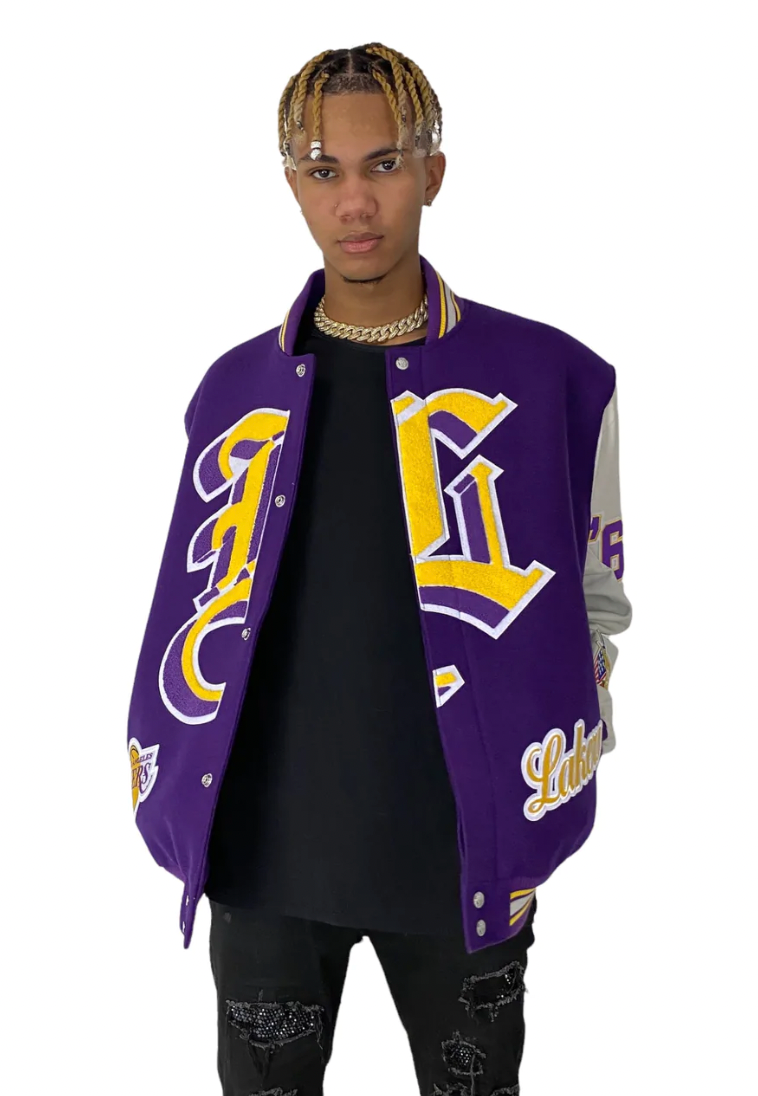 LA LAKERS WOOL & LEATHER VARSITY JACKET – Jeff Hamilton Shop