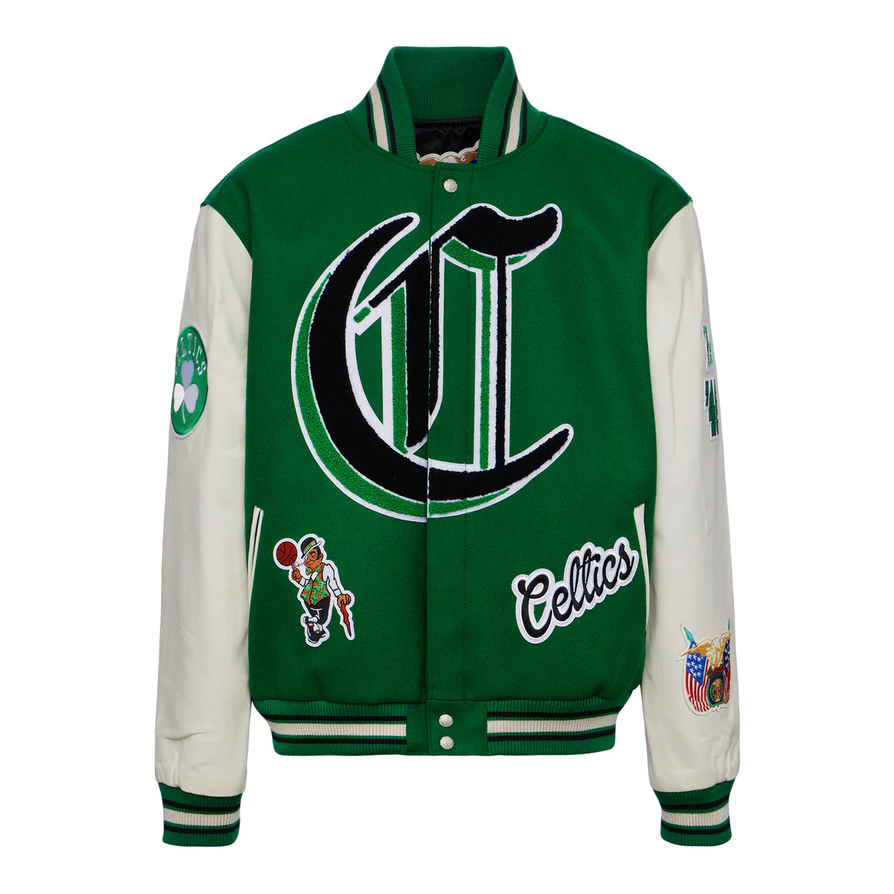 BOSTON CELTICS WOOL & LEATHER VARSITY JACKET