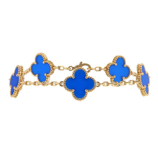Bracelet Tipo Van Cleef & Arpels Vintage Alhambra Blue