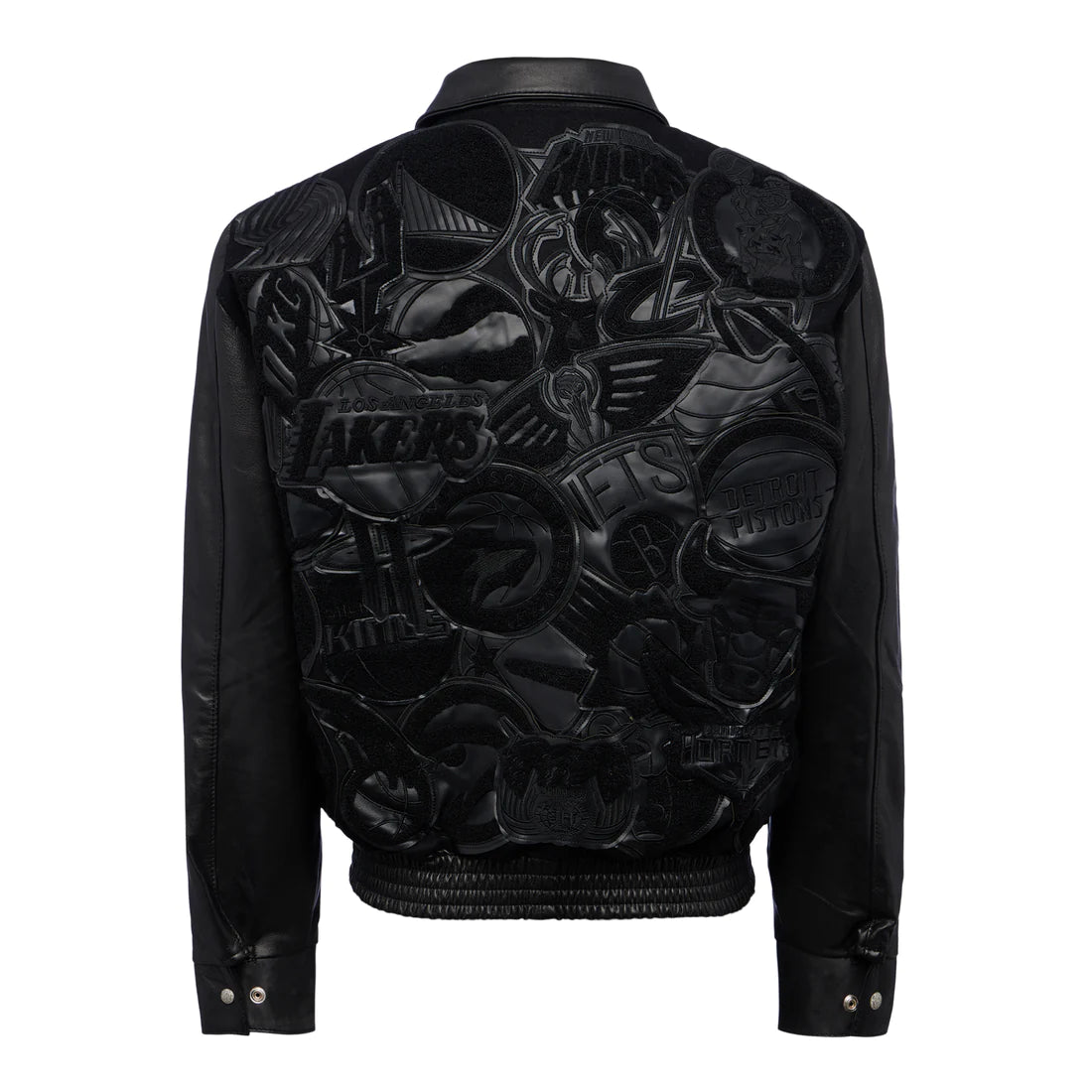 NBA MEGAPATCH WOOL & LEATHER JACKET Black on Black