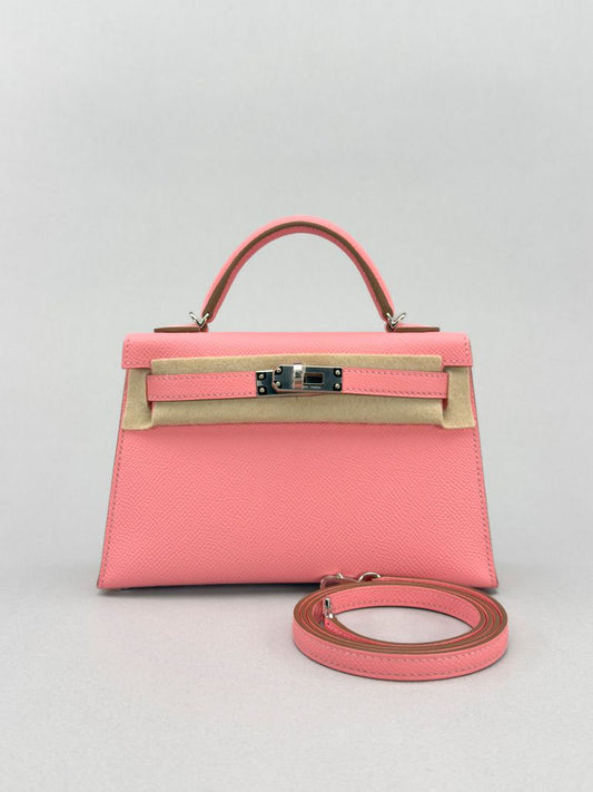 Hermes Mini Kelly 20 Epsom Rose Confetti Palladium Hardware