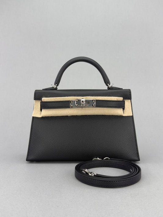 Hermes Mini Kelly 20 Epsom Black Palladium Hardware