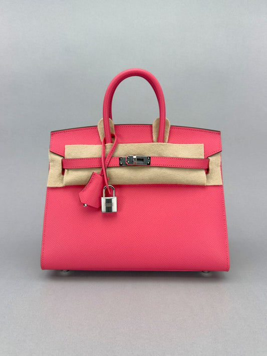 Hermes Birkin 25 Epsom Rose Azalee Palladium Hardware