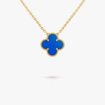 Necklace Tipo Van Cleef & Arpels Vintage Alhambra Blue