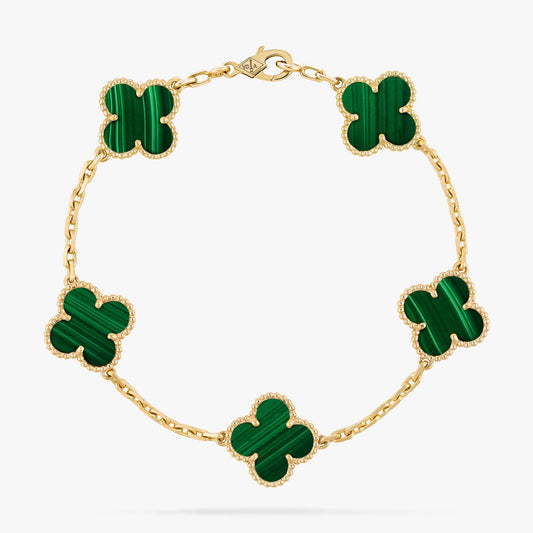 Bracelet Tipo Van Cleef & Arpels Vintage Alhambra Green