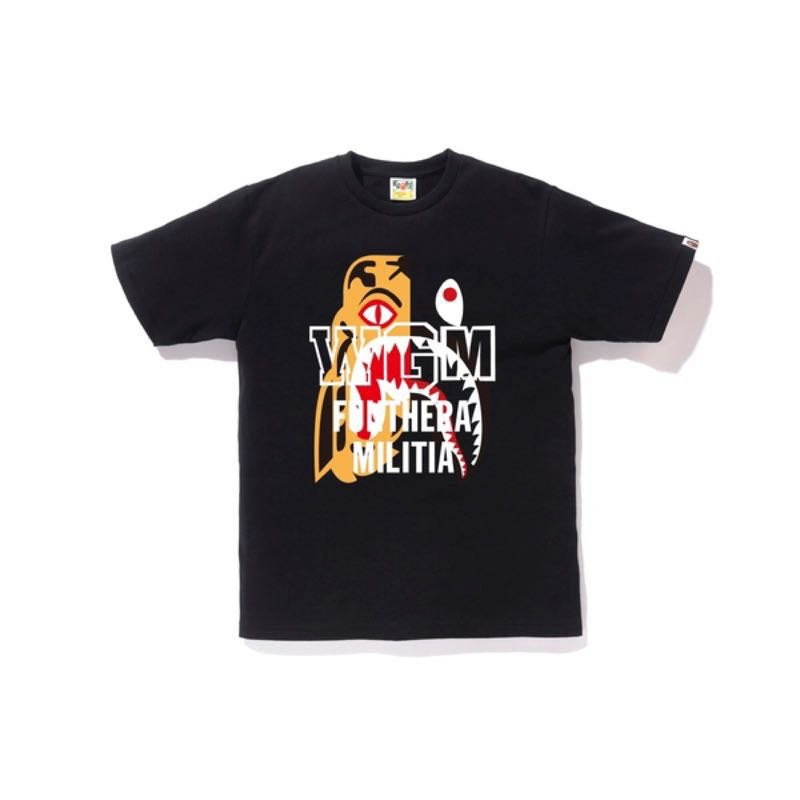 BAPE WGM Funthera Militia Shark Tee Black