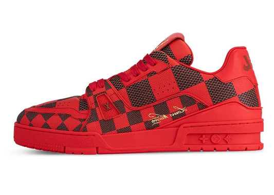 Louis Vuitton LV Trainer Sneaker Damier Pop Red