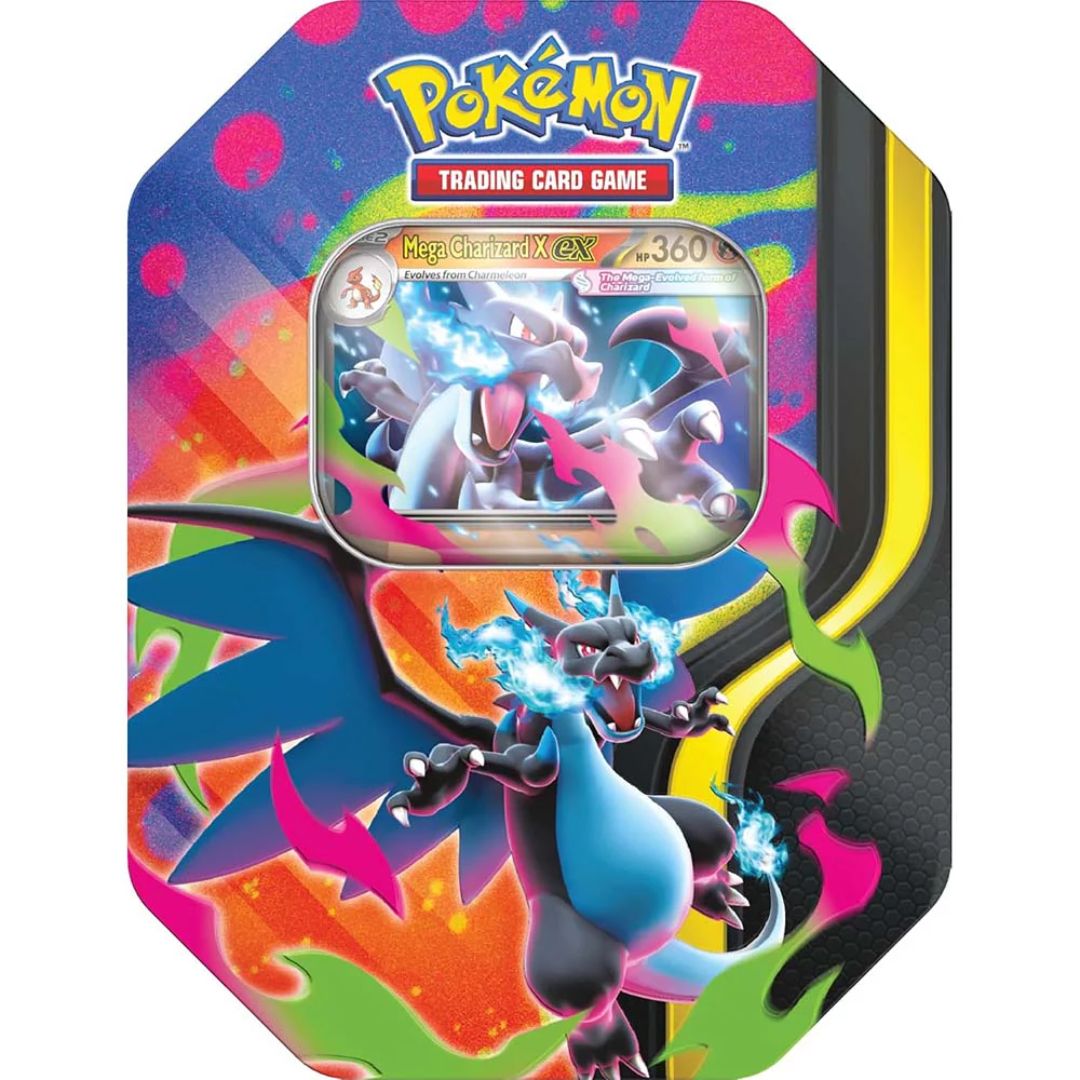 Pokémon TCG: Mega Charizard X Ex Tin Lata