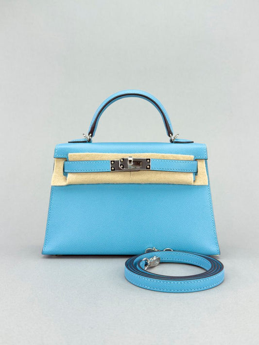 Hermes Mini Kelly 20 Blue De Nord Palladium Hardware