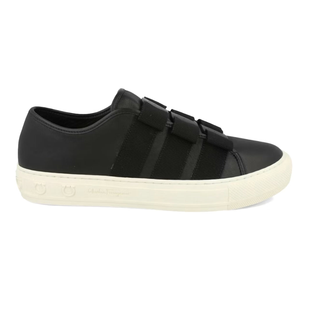 Ferragamo Wmns Nataly Calfskin Leather Low-Top Black