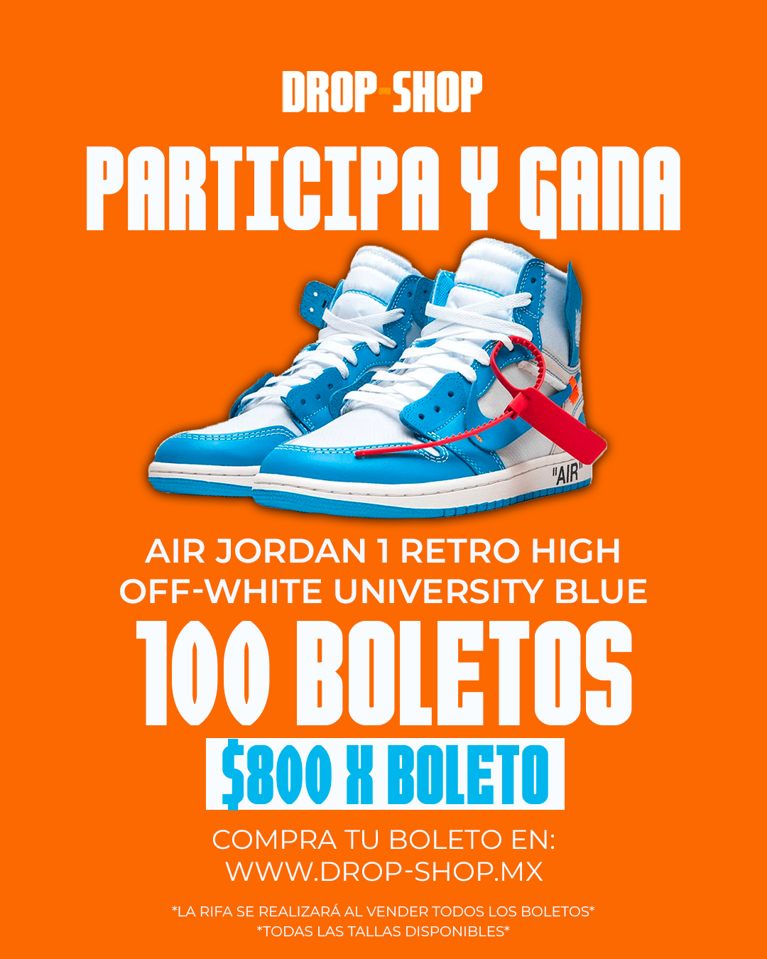 Participa y Gana Air Jordan 1 High Off White UNC