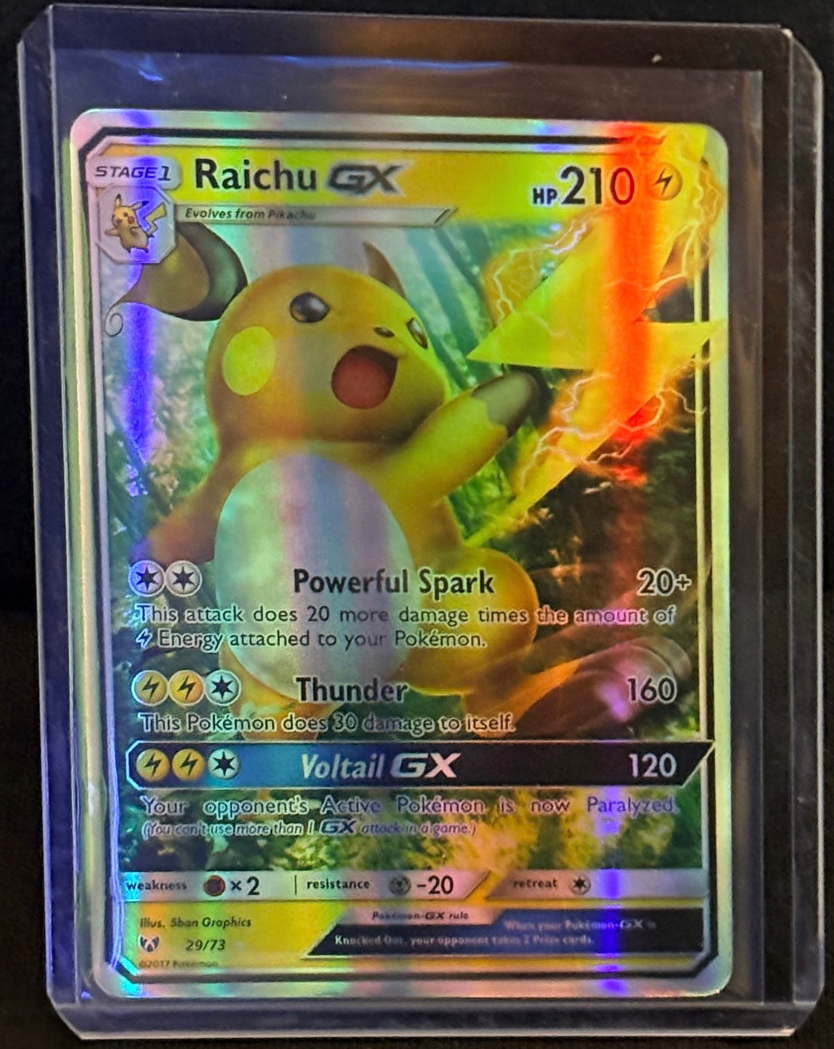 CARTA POKEMON Raichu GX 29/73