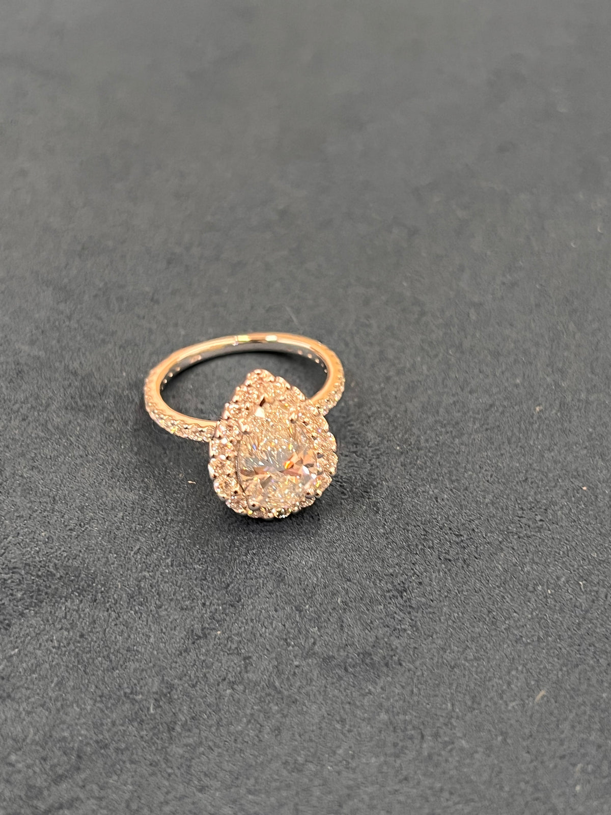 Anillo diamantes oro blanco 14k