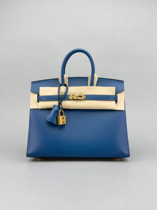 Hermes Birkin 25 Sellier Deep Blue Gold Hardware