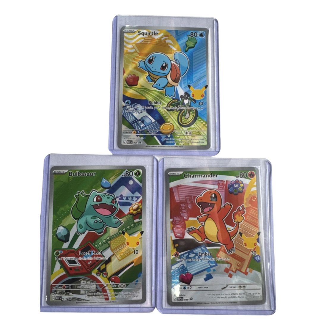 Pokémon TCG: First Partner Promo 30 Aniversario Charmander, Squirtle, Bulbasaur 037, 038, 039