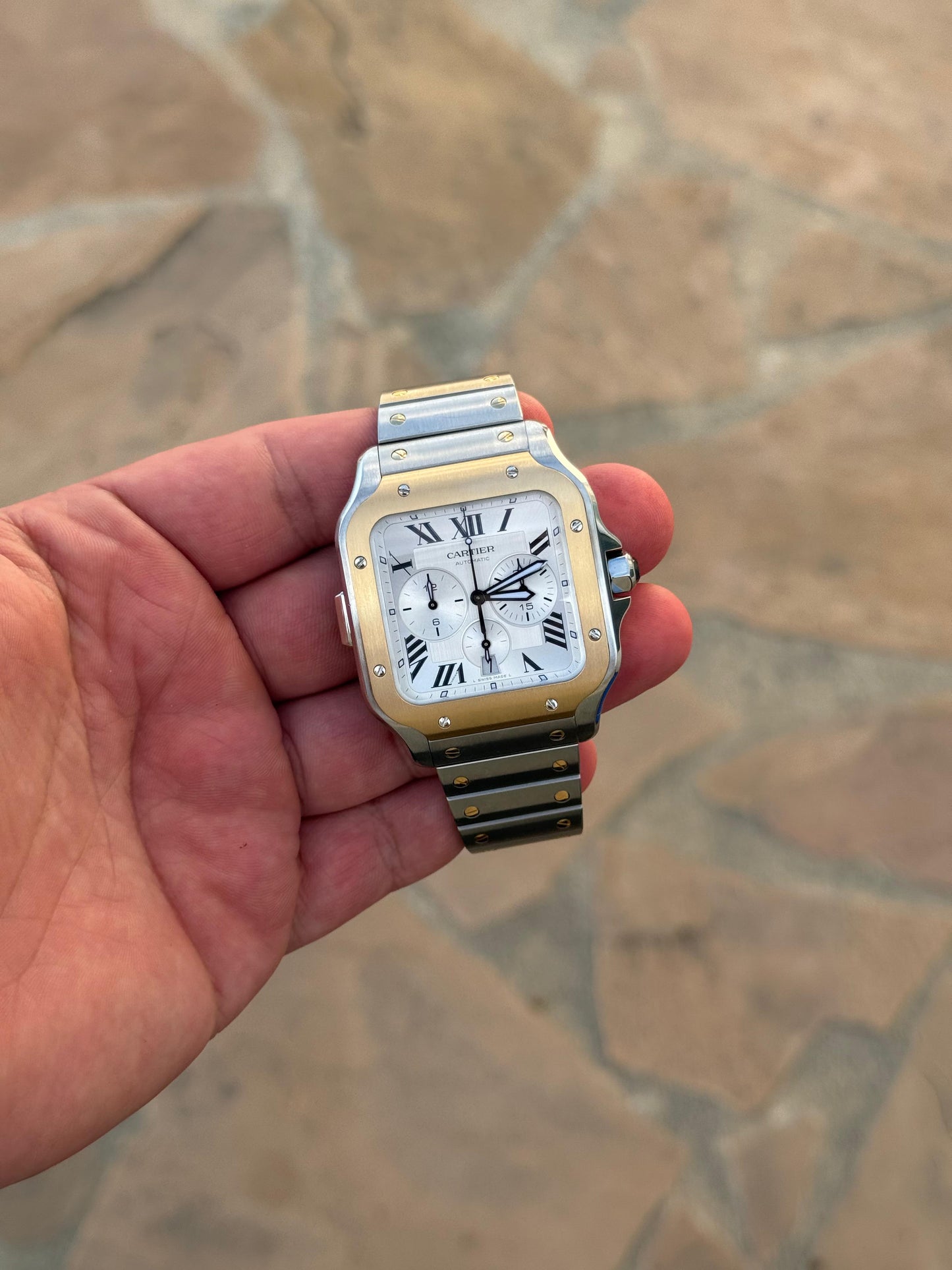 Cartier santos XL con complicaciones oro y acero