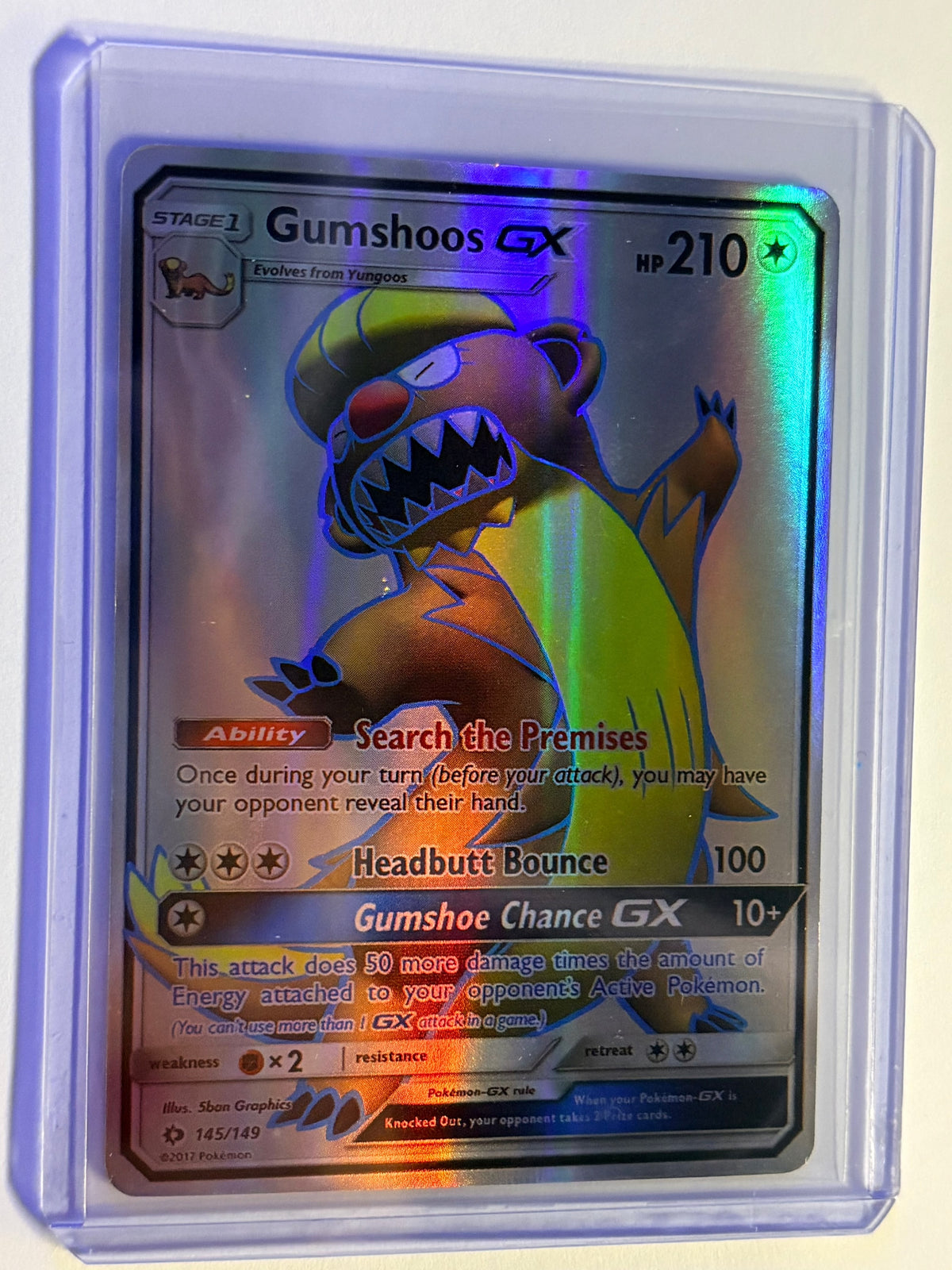 CARTA POKEMON Gumshoos GX 145/149 – Full Art