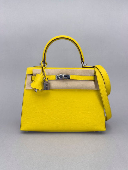 Hermes Kelly 25 Epsom Naples Palladium Hardware