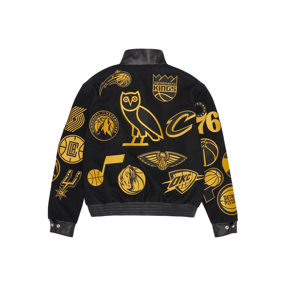 OVO NBA Jeff Hamilton Team Icons Wool Jacket Black