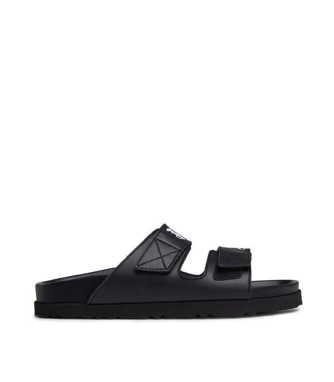 Palm Angels Sandalias Planas con Doble Broche Negro