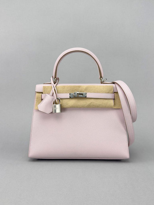 Hermes Kelly 25 Epsom Mauve Pale Palladium Hardware