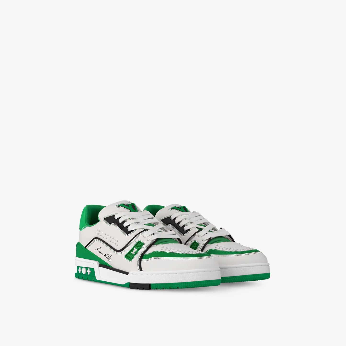 Louis Vuitton LV Trainer Green White Studs