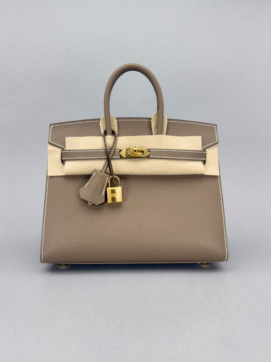Hermes Birkin 25 Epsom Etoupe Gold Hardware