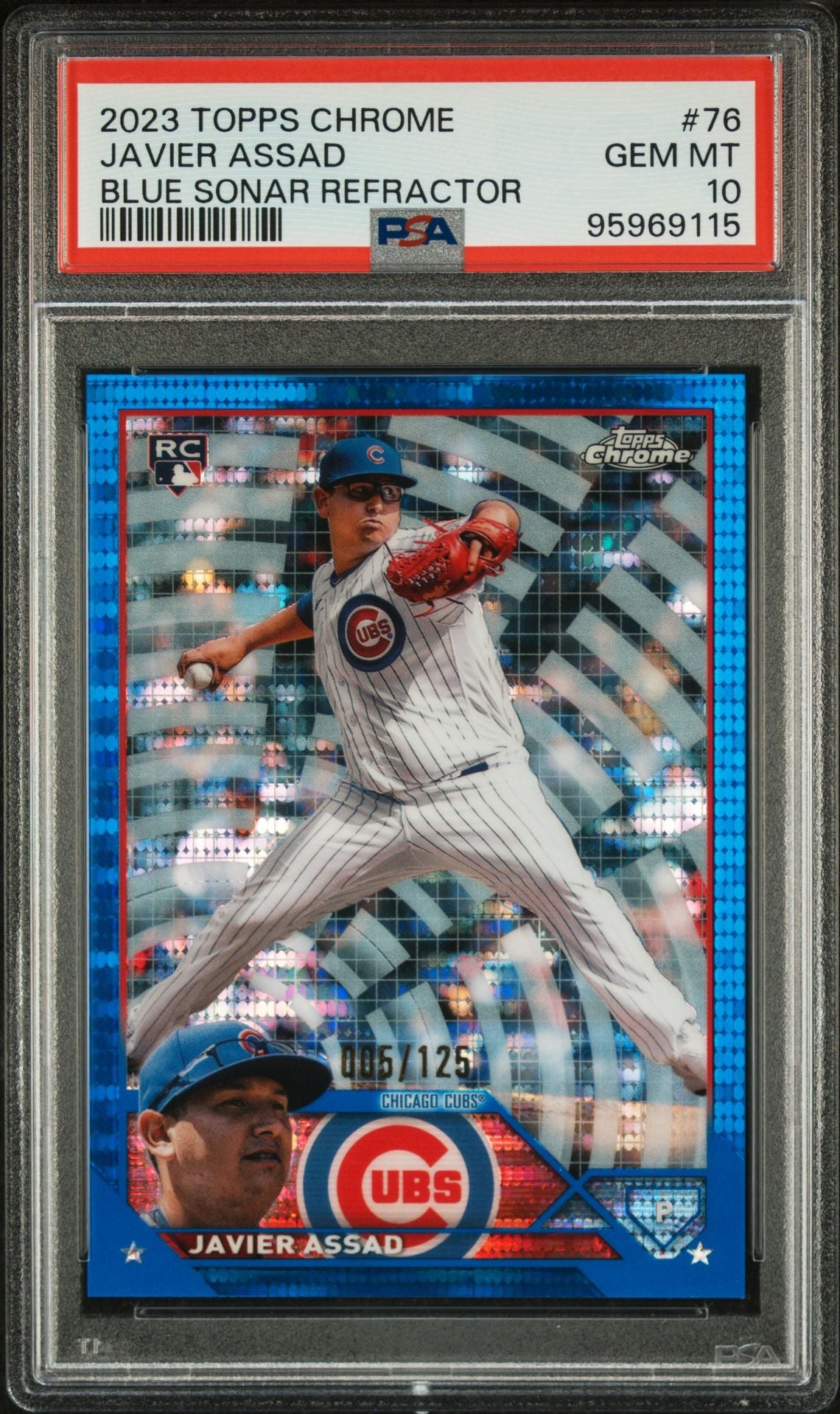 Javier Assad Blue Sonar Refractor - PSA 10 Graded Rookie Card